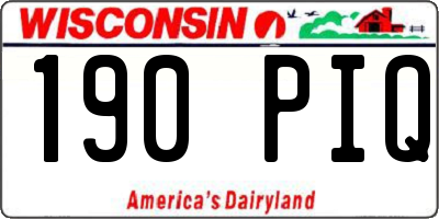 WI license plate 190PIQ