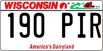 WI license plate 190PIR