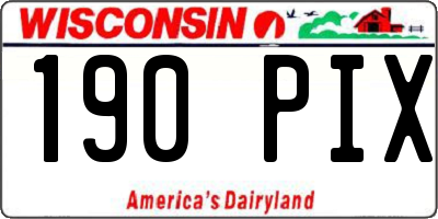 WI license plate 190PIX