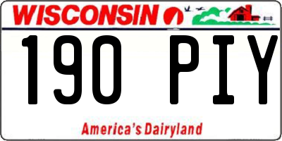 WI license plate 190PIY