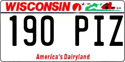 WI license plate 190PIZ