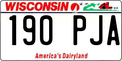 WI license plate 190PJA