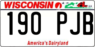 WI license plate 190PJB