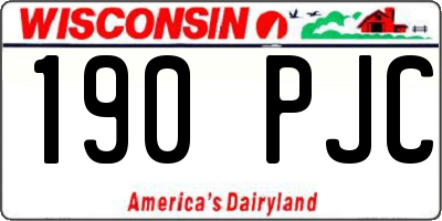WI license plate 190PJC