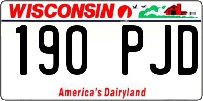 WI license plate 190PJD