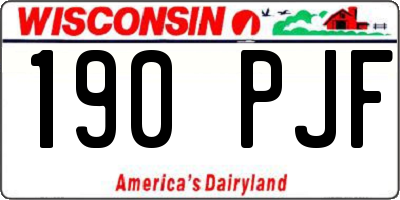 WI license plate 190PJF