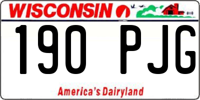 WI license plate 190PJG