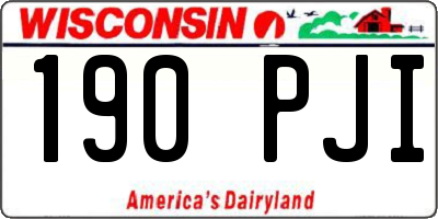 WI license plate 190PJI
