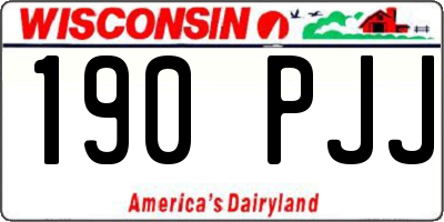 WI license plate 190PJJ
