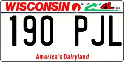 WI license plate 190PJL
