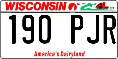 WI license plate 190PJR