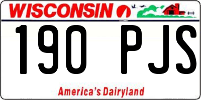 WI license plate 190PJS