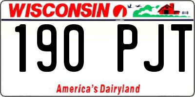 WI license plate 190PJT