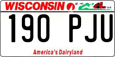 WI license plate 190PJU