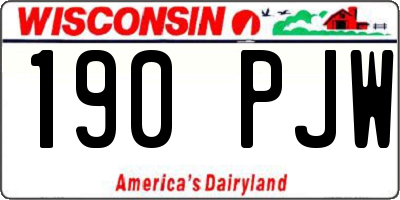 WI license plate 190PJW