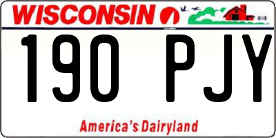 WI license plate 190PJY
