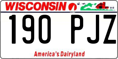 WI license plate 190PJZ