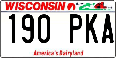 WI license plate 190PKA