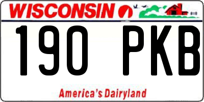 WI license plate 190PKB