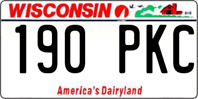 WI license plate 190PKC