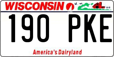 WI license plate 190PKE