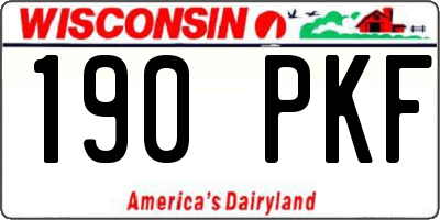 WI license plate 190PKF