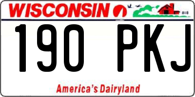 WI license plate 190PKJ