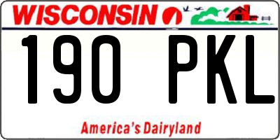 WI license plate 190PKL