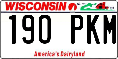WI license plate 190PKM