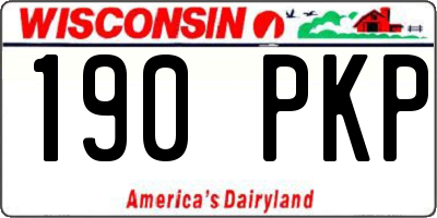 WI license plate 190PKP