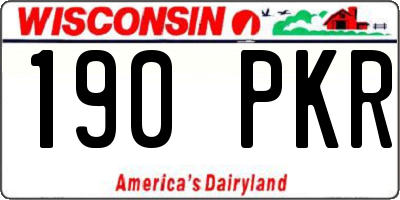 WI license plate 190PKR
