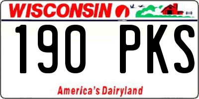 WI license plate 190PKS