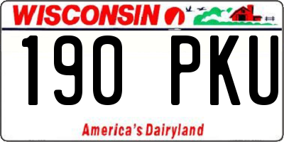 WI license plate 190PKU