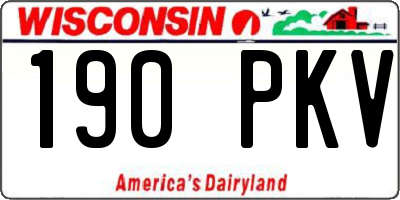 WI license plate 190PKV