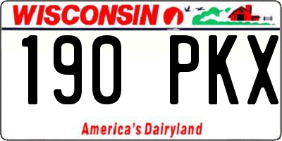 WI license plate 190PKX