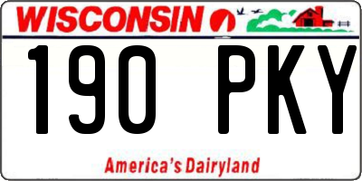 WI license plate 190PKY
