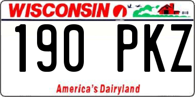 WI license plate 190PKZ