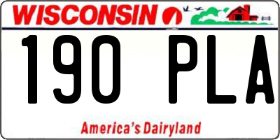 WI license plate 190PLA