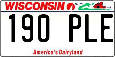 WI license plate 190PLE
