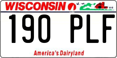 WI license plate 190PLF