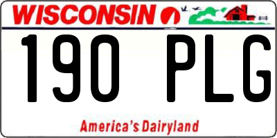 WI license plate 190PLG