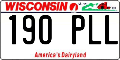 WI license plate 190PLL