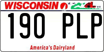 WI license plate 190PLP