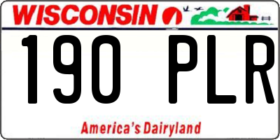 WI license plate 190PLR