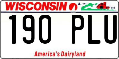 WI license plate 190PLU