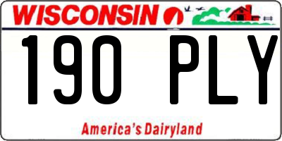 WI license plate 190PLY