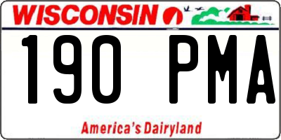 WI license plate 190PMA