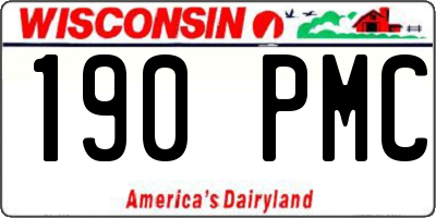 WI license plate 190PMC