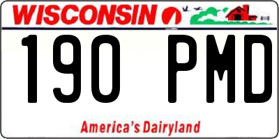 WI license plate 190PMD