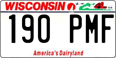 WI license plate 190PMF